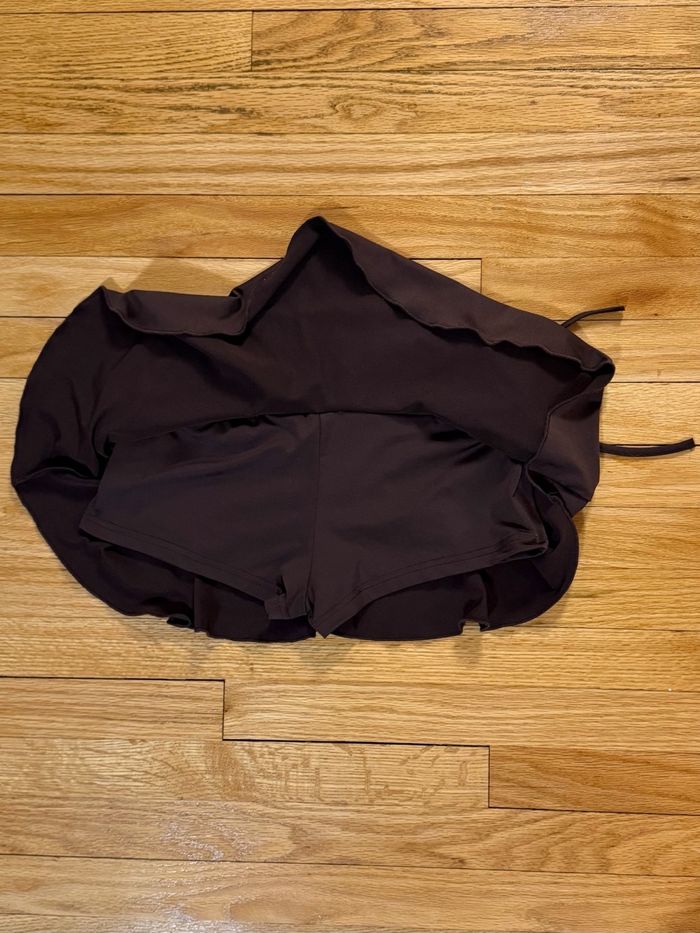 Brown Ruffled Mini Skirt - Picture 3 of 3